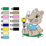 Animal Baby Hippo 02 Embroidery Design